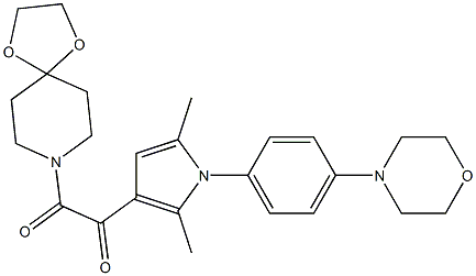 1-[2,5-dimethyl-1-(4-morpholinophenyl)-1H-pyrrol-3-yl]-2-(1,4-dioxa-8-azaspiro[4.5]dec-8-yl)-1,2-ethanedione Structure