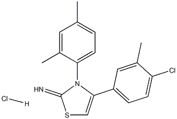 4-(4-chloro-3-methylphenyl)-3-(2,4-dimethylphenyl)-2,3-dihydro-1,3-thiazol-2-imine hydrochloride,,结构式