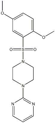 2-{4-[(2,5-dimethoxyphenyl)sulfonyl]piperazino}pyrimidine 结构式