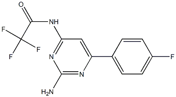 N1-[2-amino-6-(4-fluorophenyl)pyrimidin-4-yl]-2,2,2-trifluoroacetamide Struktur