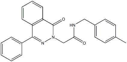 N-(4-methylbenzyl)-2-[1-oxo-4-phenyl-2(1H)-phthalazinyl]acetamide,,结构式