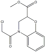 methyl 4-(chloroacetyl)-3,4-dihydro-2H-1,4-benzoxazine-2-carboxylate 化学構造式