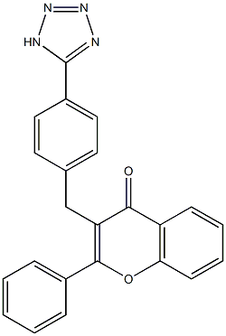 2-phenyl-3-[4-(1H-1,2,3,4-tetraazol-5-yl)benzyl]-4H-chromen-4-one 化学構造式