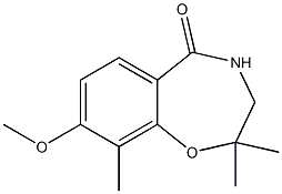 8-methoxy-2,2,9-trimethyl-2,3,4,5-tetrahydro-1,4-benzoxazepin-5-one 结构式