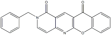 2-benzyl-1H-chromeno[2,3-b][1,6]naphthyridine-1,11(2H)-dione Struktur