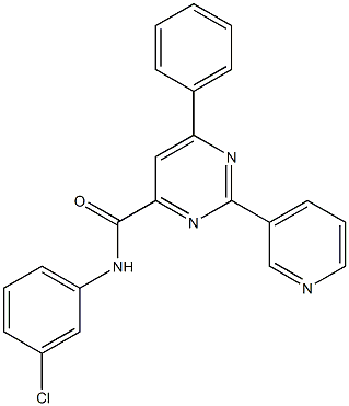 N-(3-chlorophenyl)-6-phenyl-2-(3-pyridinyl)-4-pyrimidinecarboxamide