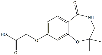 2-[(2,2-dimethyl-5-oxo-2,3,4,5-tetrahydro-1,4-benzoxazepin-8-yl)oxy]acetic acid,,结构式