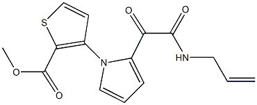 methyl 3-{2-[2-(allylamino)-2-oxoacetyl]-1H-pyrrol-1-yl}-2-thiophenecarboxylate 化学構造式