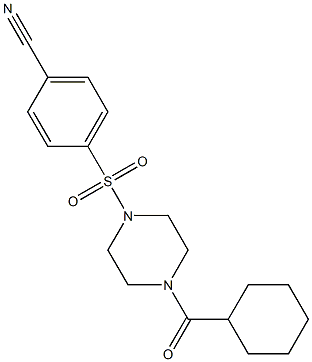 4-{[4-(cyclohexylcarbonyl)piperazino]sulfonyl}benzonitrile Structure