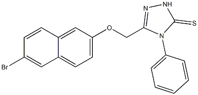 5-{[(6-bromo-2-naphthyl)oxy]methyl}-4-phenyl-2,4-dihydro-3H-1,2,4-triazole-3-thione Structure