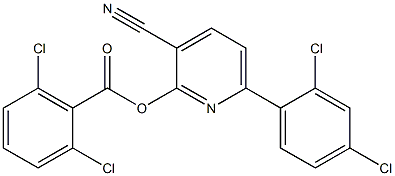 3-cyano-6-(2,4-dichlorophenyl)-2-pyridinyl 2,6-dichlorobenzenecarboxylate Structure