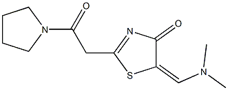 5-[(dimethylamino)methylidene]-2-(2-oxo-2-tetrahydro-1H-pyrrol-1-ylethyl)-4,5-dihydro-1,3-thiazol-4-one Structure