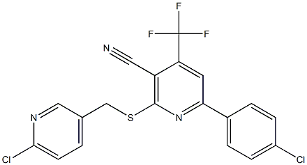 6-(4-chlorophenyl)-2-{[(6-chloro-3-pyridinyl)methyl]sulfanyl}-4-(trifluoromethyl)nicotinonitrile Struktur