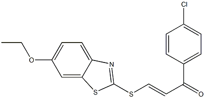 1-(4-chlorophenyl)-3-[(6-ethoxy-1,3-benzothiazol-2-yl)thio]prop-2-en-1-one Struktur