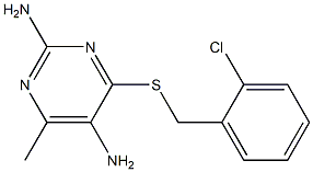 2-amino-4-[(2-chlorobenzyl)sulfanyl]-6-methyl-5-pyrimidinylamine,,结构式