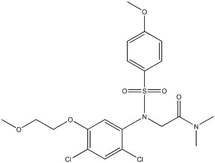 2-{2,4-dichloro-5-(2-methoxyethoxy)[(4-methoxyphenyl)sulfonyl]anilino}-N,N-dimethylacetamide Structure