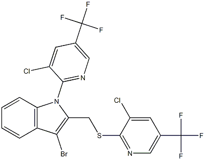 3-bromo-1-[3-chloro-5-(trifluoromethyl)-2-pyridinyl]-2-({[3-chloro-5-(trifluoromethyl)-2-pyridinyl]sulfanyl}methyl)-1H-indole|