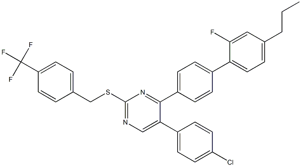 5-(4-chlorophenyl)-4-(2'-fluoro-4'-propyl[1,1'-biphenyl]-4-yl)-2-{[4-(trifluoromethyl)benzyl]sulfanyl}pyrimidine,,结构式