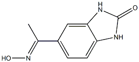 5-[(1E)-N-hydroxyethanimidoyl]-1,3-dihydro-2H-benzimidazol-2-one 化学構造式