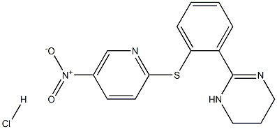 2-{2-[(5-nitro-2-pyridyl)thio]phenyl}-1,4,5,6-tetrahydropyrimidine hydrochloride Struktur