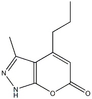 3-methyl-4-propyl-1,6-dihydropyrano[2,3-c]pyrazol-6-one Struktur