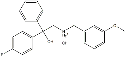 2-(4-fluorophenyl)-2-hydroxy-N-(3-methoxybenzyl)-2-phenyl-1-ethanaminium chloride Struktur