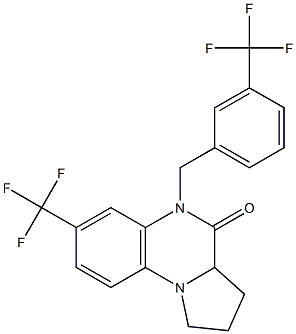 7-(trifluoromethyl)-5-[3-(trifluoromethyl)benzyl]-1,2,3,3a-tetrahydropyrrolo[1,2-a]quinoxalin-4(5H)-one,,结构式