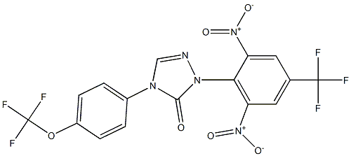 2-[2,6-dinitro-4-(trifluoromethyl)phenyl]-4-[4-(trifluoromethoxy)phenyl]-2,4-dihydro-3H-1,2,4-triazol-3-one,,结构式