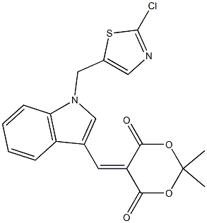 5-({1-[(2-chloro-1,3-thiazol-5-yl)methyl]-1H-indol-3-yl}methylene)-2,2-dimethyl-1,3-dioxane-4,6-dione|