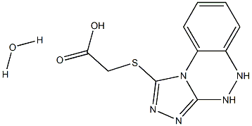 2-(4,5-dihydrobenzo[e][1,2,4]triazolo[3,4-c][1,2,4]triazin-1-ylthio)acetic  acid hydrate Struktur