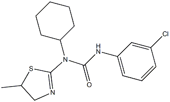 N'-(3-chlorophenyl)-N-cyclohexyl-N-(5-methyl-4,5-dihydro-1,3-thiazol-2-yl)urea,,结构式