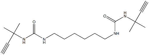 N-(1,1-dimethylprop-2-ynyl)-N'-[6-({[(1,1-dimethylprop-2-ynyl)amino]carbonyl}amino)hexyl]urea Struktur