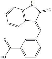 3-[(2-oxo-1,2-dihydro-3H-indol-3-yliden)methyl]benzenecarboxylic acid 结构式