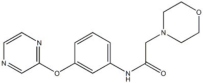 2-morpholino-N-[3-(2-pyrazinyloxy)phenyl]acetamide 化学構造式