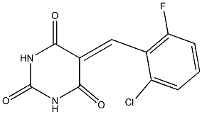 5-(2-chloro-6-fluorobenzylidene)hexahydropyrimidine-2,4,6-trione,,结构式