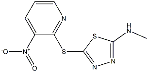 N2-methyl-5-[(3-nitro-2-pyridyl)thio]-1,3,4-thiadiazol-2-amine 化学構造式