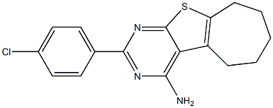 2-(4-chlorophenyl)-6,7,8,9-tetrahydro-5H-cyclohepta[4,5]thieno[2,3-d]pyrimidin-4-amine Struktur