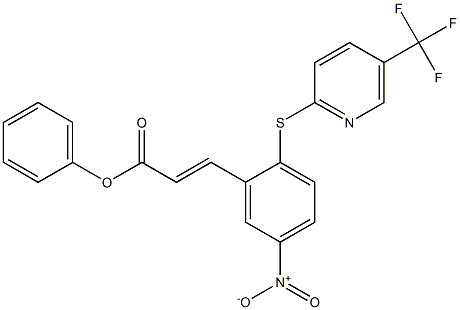phenyl 3-(5-nitro-2-{[5-(trifluoromethyl)-2-pyridyl]thio}phenyl)acrylate,,结构式