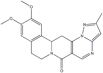 11,12-dimethoxy-2-methyl-8,9,13b,14-tetrahydro-6H-pyrazolo[5'',1'':2',3']pyrimido[4',5':4,5]pyrido[2,1-a]isoquinolin-6-one