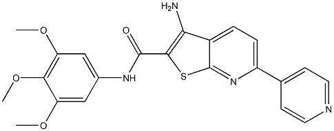 3-amino-6-(4-pyridinyl)-N-(3,4,5-trimethoxyphenyl)thieno[2,3-b]pyridine-2-carboxamide Struktur