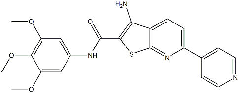 3-amino-6-(4-pyridinyl)-N-(3,4,5-trimethoxyphenyl)thieno[2,3-b]pyridine-2-carboxamide 结构式