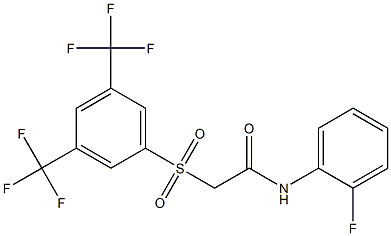 N1-(2-fluorophenyl)-2-{[3,5-di(trifluoromethyl)phenyl]sulfonyl}acetamide 化学構造式