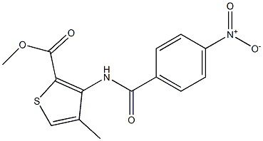 methyl 4-methyl-3-[(4-nitrobenzoyl)amino]thiophene-2-carboxylate 结构式