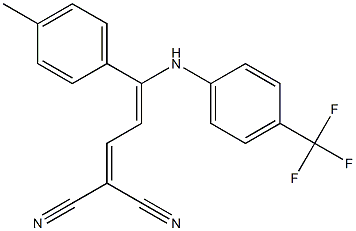 2-{3-(4-methylphenyl)-3-[4-(trifluoromethyl)anilino]prop-2-enylidene}malono nitrile Structure