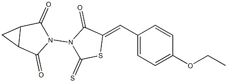 3-{5-[(Z)-(4-ethoxyphenyl)methylidene]-4-oxo-2-thioxo-1,3-thiazolan-3-yl}-3-azabicyclo[3.1.0]hexane-2,4-dione,,结构式