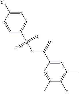 2-[(4-chlorophenyl)sulfonyl]-1-(4-fluoro-3,5-dimethylphenyl)ethan-1-one,,结构式