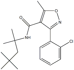 3-(2-chlorophenyl)-5-methyl-N-(1,1,3,3-tetramethylbutyl)-4-isoxazolecarboxamide Struktur