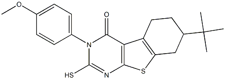 7-tert-Butyl-2-mercapto-3-(4-methoxy-phenyl)-5,6,7,8-tetrahydro-3H-benzo[4,5]thieno[2,3-d]pyrimidin-4-one,,结构式