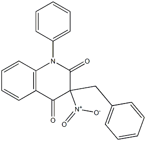 3-benzyl-3-nitro-1-phenyl-1,2,3,4-tetrahydroquinoline-2,4-dione Struktur