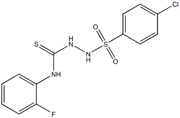 N1-(2-fluorophenyl)-2-[(4-chlorophenyl)sulfonyl]hydrazine-1-carbothioamide,,结构式